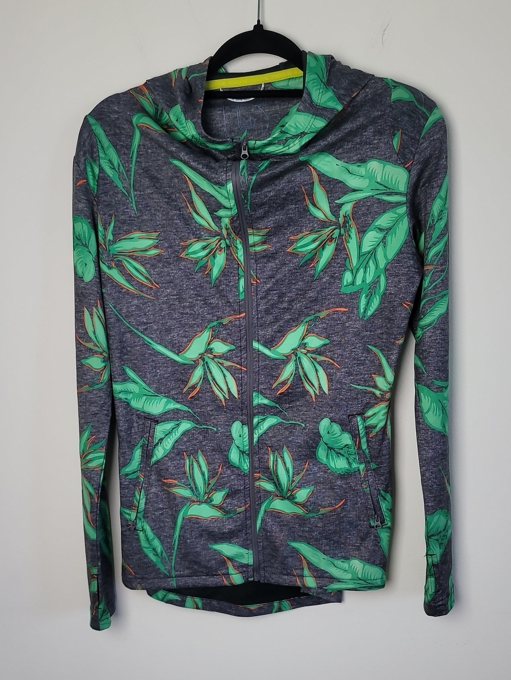 Burton Womens Tropical Palm Leaf Hoodie Columbo Full ZIP Size Medium